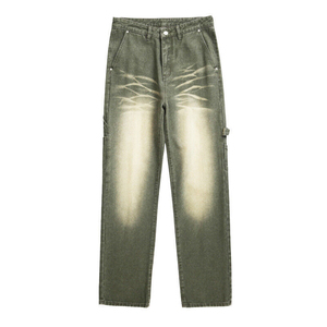 กางเกงยีนส์ขาดแบบแฟชั่นสไตล์ใหม่สำหรับ2025กางเกงยีนส์ทรงตรงทรงหลวมใส่สบายบริการ OEM - Product Image 4