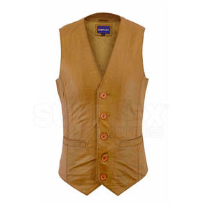 Chaleco de cuero genuino para hombre de la mejor calidad 2024, ropa de invierno, prendas de vestir exteriores sin mangas, característica transpirable - Product Image 1