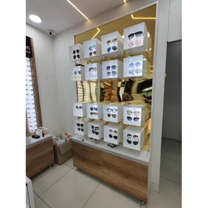 Wood and Acrylic Glass Rotating Optical Display Stand Wall-Mounted for Retail <b>Advertisement</b> Stylish Floor Style - Product Image 3