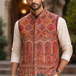 Gilet traditionnel culturel pour hommes, sans manches, respirant, multi-poches, confection haut de gamme pour le marché de gros - Product Image 1