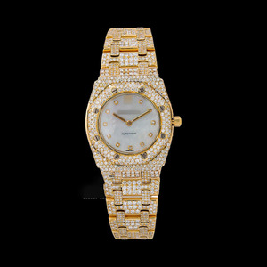 Cadran blanc Montre de luxe Iced VVS Moissanite Diamant Japon Mouvement automatique Acier inoxydable Direct Buss Montres Fournisseur - Product Image 1