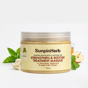 Traitement fortifiant et réparateur pour cheveux à l'huile de ricin noire jamaïcaine et au beurre de karité pour cheveux secs, abîmés, bouclés et coiffés à la chaleur - Product Image 1