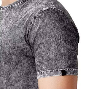 Haute qualité Premium conception personnalisée couleur unie homme lavage à l'acide t-shirts quantité en vrac Logo personnalisé vêtements pour hommes chemise de rue haute - Product Image 4