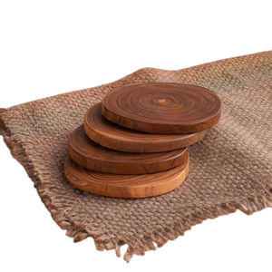 Sous-verres créatifs en noyer avec incrustation en laiton Design de table Tapis de tasse Design de luxe Cuisine Bureau Vaisselle À manger Sous-verres - Product Image 3