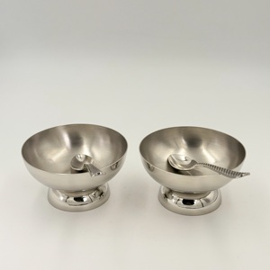 Tazón de Postre de Acero Inoxidable de la Mejor Calidad con Cuchara y Bandeja, Tazón para Fideos, Vajilla, Tazón para Comida para el Hogar, Fiestas y Restaurantes - Product Image 3