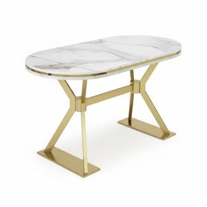 Tempered Glass Top Metal Legs Dining <b>Table</b> Set Handmade Modern <b>Expandable</b> 6 Chairs Chipboard Construction Eco-Friendly Durable - Product Image 3