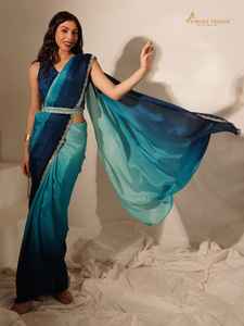 <b>Hot</b> Selling Chinnon With Ombre Work <b>Saree</b> Woman Fashion Wholesale Factory Manufacturer At Wholesale Rate - Product Image 2