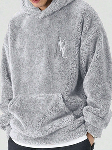 Sweat-shirts en laine à capuche personnalisés avec logo brodé, sweat-shirts unis, sweat-shirts en laine vierges sublimés, sweat-shirts à capuche pour hommes - Product Image 3