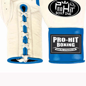 Guantes de cuero de perforación de PU con logotipo personalizable profesional Guantes de boxeo deportivos con cierre de cordones con características de competencia - Product Image 6