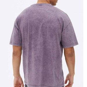Lightweight 100% Cotton Breathable Eco-Friendly Quick Dry Acid Wash <b>T</b>-<b>Shirt</b>-Perfect Daily Wear Casual Streetwear for Men - Product Image 2