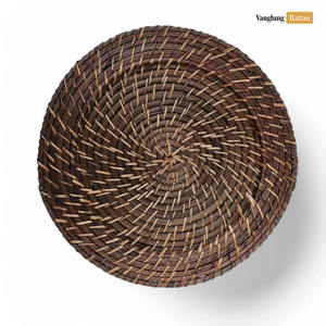 Vente en gros rétro bambou pour chargeur assiette tapis classique marron tissé à la main vaisselle de mariage tampon tissé en osier durable pour écologique - Product Image 2