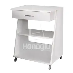 White First Class MDF Wheeled Service Trolley for Barbershops Hair Salons Beauty Salons Factory Made Hot Sale
