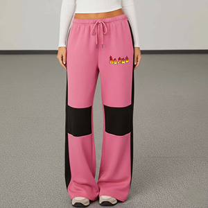 Women Everyday Wide Leg Sweatpants Soft Fleece Warm Breathable Flexible Regular Cozy Lounge Winter Casual Smooth Fit <b>Lace</b> Flat - Product Image 1