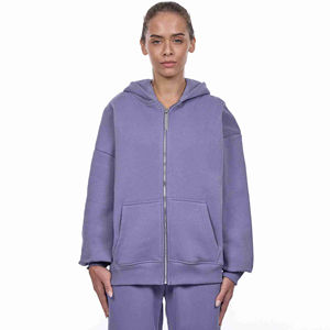 Sudadera con Capucha Extra Grande con Cremallera para Mujer, de Alta Calidad, de Felpa de Algodón, con Estampado Personalizado, Ropa Urbana de Invierno, con Cremallera Personalizada - Product Image 1