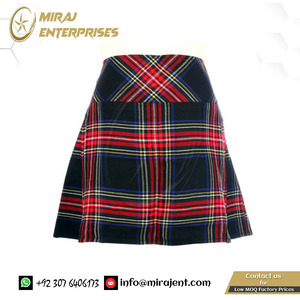 Vente en gros Kilts écossais de haute qualité New Ladies Black Stewart Tartan Scottish Mini Billie Kilt - Product Image 6