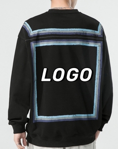 Sweat-shirt à capuche épais en coton 100% uni, col rond, personnalisé, brodé, streetwear, luxe, pour hommes - Product Image 2