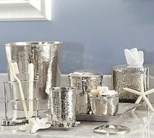 European Style Small Hammered Design Full Bathroom <b>Set</b> With Brushholder <b>Soap</b> Dispenser Tray Buckets Tisssue Holder Use in Hotel - Product Image 6