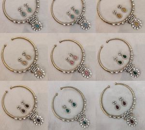 Luxueux cuivre perlé ensemble de bijoux de mariée collier et boucles d'oreilles de Style Vintage avec forme personnalisée avec des fêtes de mariage de perles - Product Image 2