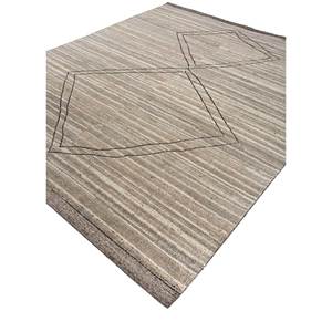 พรมขนสัตว์ถักมือสีเบจน้ำตาลลายเรขาคณิตแบบอัฟกัน สำหรับห้องนั่งเล่นวัยรุ่น ห้องโถง รุ่น Re-1171 รูปทรงสี่เหลี่ยมผืนผ้าสำหรับบ้าน - Product Image 2