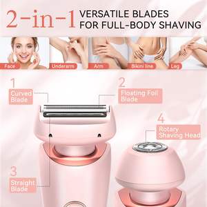 Rasoir électrique rechargeable pour femmes, étanche IPX7, rasoir rotatif indolore, utilisation humide/sèche sur le visage et le corps, lavable - Product Image 4