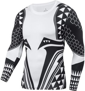 Vente en gros Chemise de compression vierge imprimée OEM Surf à manches longues MMA LOGO UV Protège-éruptions cutanées personnalisé pour hommes - Product Image 3
