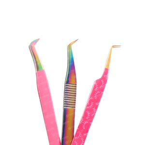 แหนบต่อขนตาสแตนเลสหลากสีปรับแต่งได้อุปกรณ์ต่อขนตาทำด้วยมือภายใต้ชื่อแบรนด์ของคุณเอง - Product Image 3