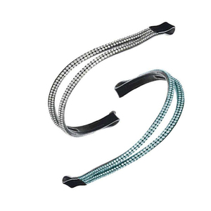 Bridas de Cuero Vacuno Genuino para Caballos, Banda Frontal Brillante para Caballos, Brida Premium con Cristales - Product Image 1