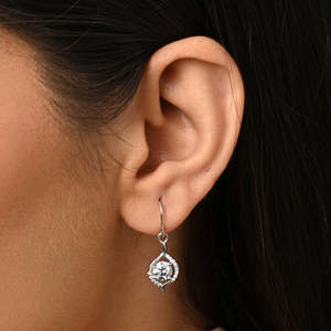 NOVAMART Fine Silver Etta Drop <b>Earrings</b> Water Pattern Gold <b>Diamond</b> Pearl Platinum Rose Trendy Solitaire <b>Dangle</b> for Weddings Part - Product Image 4