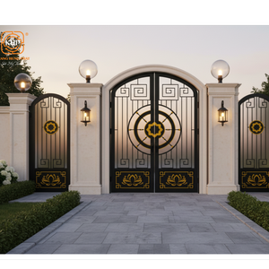 Portes en fer forgé de haute qualité KHP, double entrée, galvanisées, sécurité renforcée, personnalisables pour les appartements de luxe. - Product Image 3