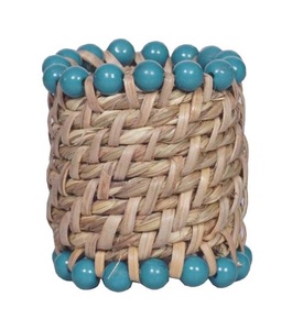 Anneaux de serviette en canne de couleur naturelle faits à la main, ronds, pour mariages, fêtes, restaurants/hôtels, porte-serviettes en stock - Product Image 3