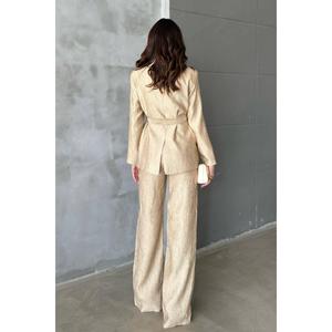 <b>Gold</b> Shiny <b>Belted</b> Suit - <b>Gold</b> - Product Image 5