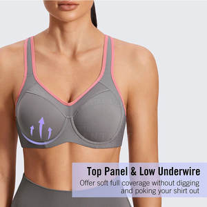 Sujetador Deportivo para Mujer, Cobertura Total, Soporte para Entrenamiento, Gimnasio, Correr, Yoga, Transpirable y Elástico - Product Image 3