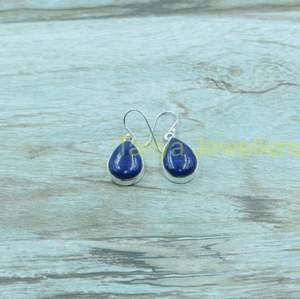 Pendientes de Piedra Preciosa de Lapislázuli Azul, Pendientes de Plata de Ley 925, Pendientes Colgantes, Joyería de Lapislázuli, Regalo para Mujer - Product Image 3