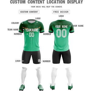 Equipo de fútbol de color degradado Camisetas de fútbol Conjuntos de uniformes de fútbol de secado rápido Ropa de fútbol de sublimación completa - Product Image 3