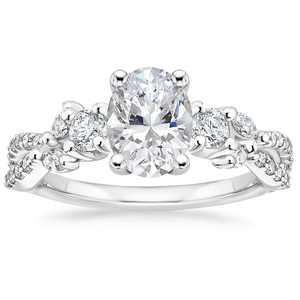 Juego de anillos de diamantes de moissanita clásica, banda de vid intrincada, detalle de hoja de cuentas, anillos de boda de compromiso finos de plata 925 para fiestas - Product Image 6