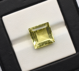 Quartz citron naturel, forme carrée, taille facetée, 12 mm, 8,40 carats, pierre précieuse en vrac - Product Image 2