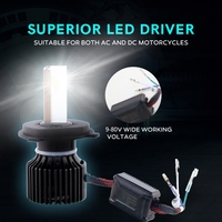 Ampoule de phare LED pour moto M02S super lumineuse 50W 5000LM H4 BA20D P15D, faisceau haut et bas, phare de moto à double lentille 9-80V IP68