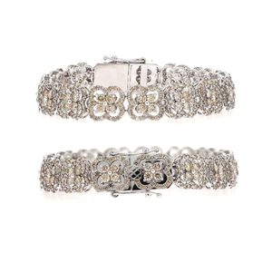 Buy Online Luxury Sterling <b>Silver</b> 925 <b>Bracelet</b> with Lab Diamonds Custom Designed High Quality Diamond <b>Bracelets</b> & <b>Bangles</b> - Product Image 2