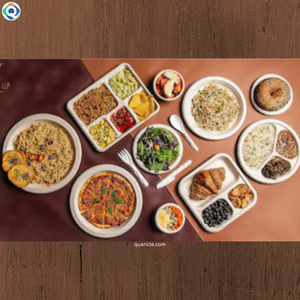 Meilleur prix Couvercles de plateau de repas en pulpe de canne à sucre modernes jetables robustes Assiettes écologiques pour cantine Événements et mariages - Product Image 2