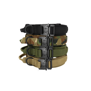 <span class=keywords><strong>Collar</strong></span> y correa de perro de camuflaje de nailon ajustable de gran venta, patrón sólido para entrenamiento táctico de campo al aire libre - Product Image 4