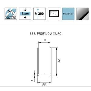 Ix Gardenia W901 cristallo 8mm cromato CM 80 Box doccia regolabile 8mm cristallo cromato finitura regolabile caratteristiche - Product Image 3