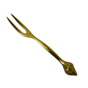 Cuillère en laiton au design classique en forme d'ananas avec manche côtelé embossé fait main en laiton pour usage hôtelier et en restauration - Product Image 2