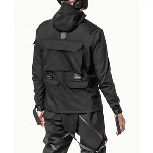 Chaquetas Techwear Cyberpunk para hombre con capucha adjunta Cremalleras impermeables de invierno Función lavada Chaqueta Ninja Estilo Ropa - Product Image 4