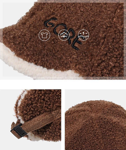 Chapeau d'hiver chaud pour <span class=keywords><strong>femme</strong></span> DLL519, chapeau <span class=keywords><strong>de</strong></span> trappeur en laine d'agneau, protection contre le froid pour le vélo, protection des oreilles, chapeaux épais en peluche pour la <span class=keywords><strong>neige</strong></span> - Product Image 6