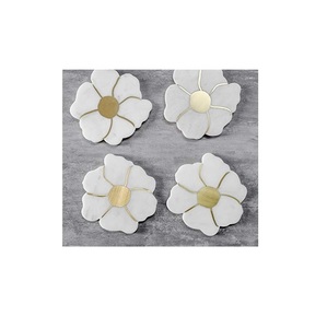 Sous-verres en marbre à la mode intérieur Coeur d'or Hôtel de luxe Super décoration Sous-verres de table Couvercle en marbre et or Dessous de verre de designer - Product Image 5