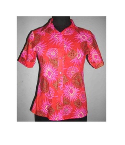 Camisa acampanada con estampado de Cachemira marrón ligero de algodón para mujer, cuello básico, botón frontal, apertura, mangas completas, longitud larga - Product Image 5
