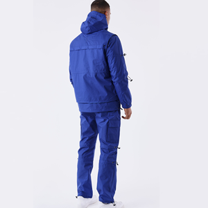 Pantalon cargo pour homme personnalisé, tissu en polyester tricoté brillant, style décontracté, coupe droite, cordon de serrage, broderie, léger, couleur moyenne - Product Image 3