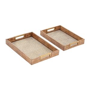 Meilleure qualité fabricant et exportateur fabriqué à la main conception personnalisée plateau de service rond en bois de manguier avec poignées en cuir-India's - Product Image 5