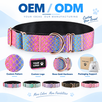 Collier pour chien à écailles de sirène, accessoires en or rose, réglable, en nylon tissé doux dégradé, logo personnalisé, OEM, vente en gros