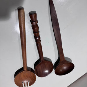 Handmade Europe Style <b>Wooden</b> Salad Servers <b>Tongs</b> Set Customizable Logo Durable Sustainable Party Flatware for Home Kitchen Use - Product Image 1